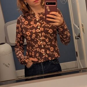Free People Floral Shirt/Cardigan